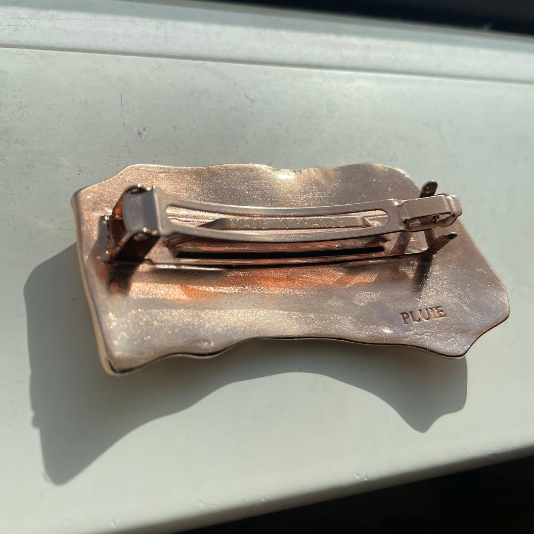 PLUIE プリュイ デブリス　バレッタ　ピンクゴールド