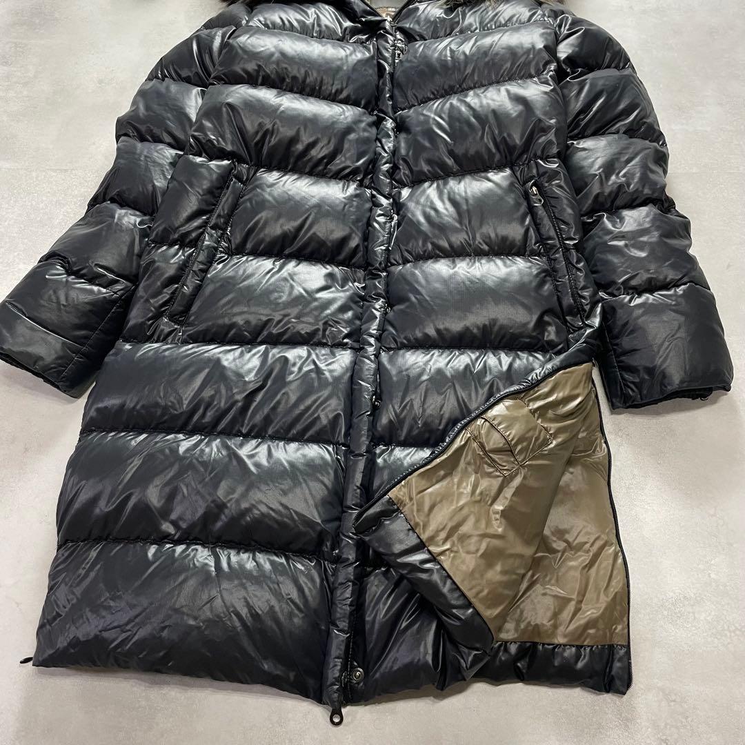 大きいサイズ✨デュベティカ ロングダウンコート 44 黒 フード ファー 2XL