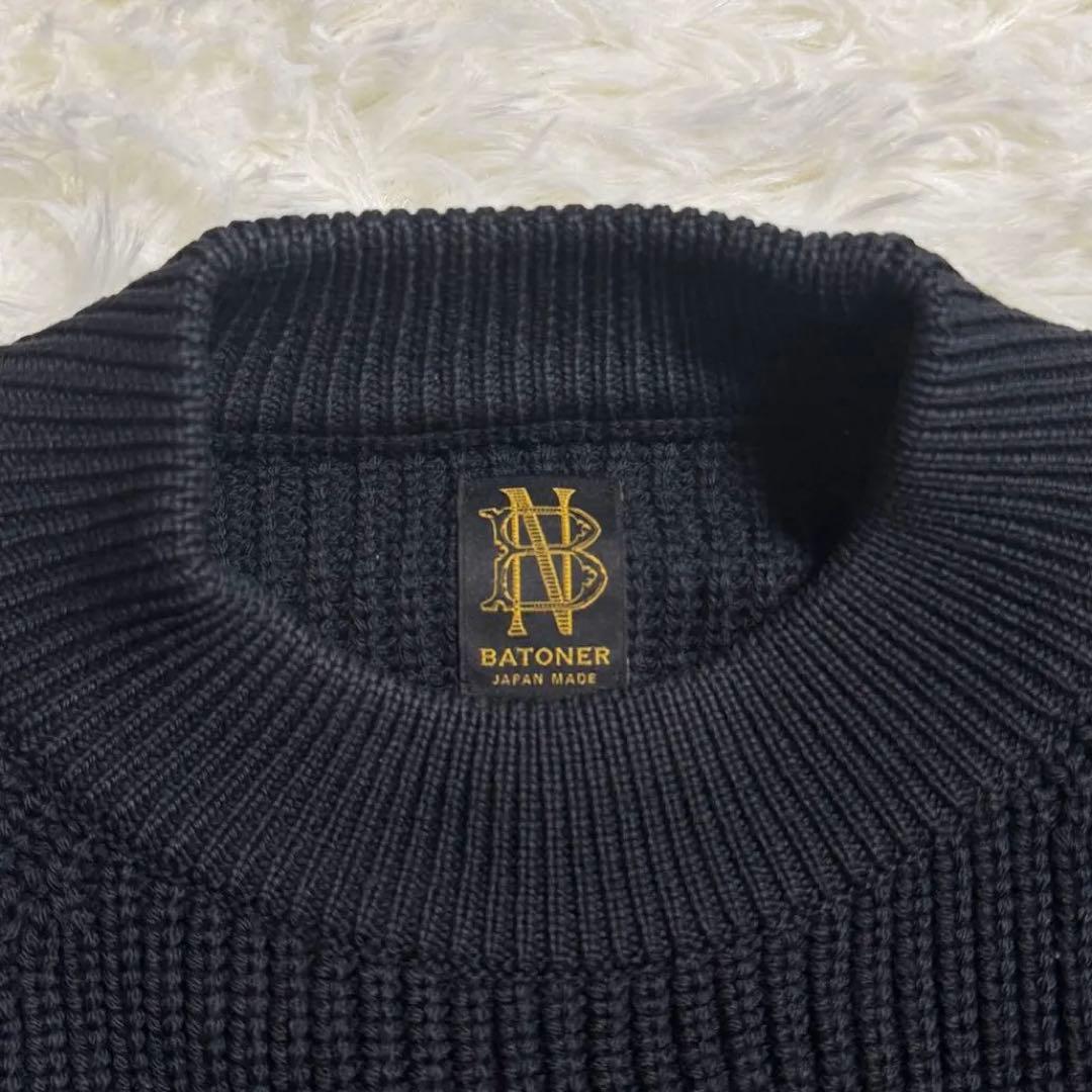バトナー BATONER シグネチャー クルーネック ニット ブラック Lサイズ