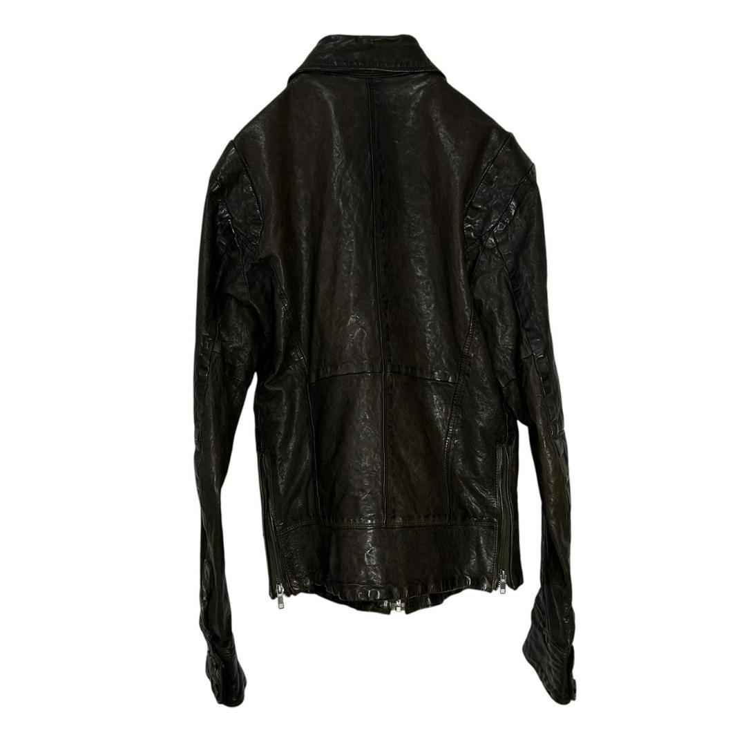 DIESEL ディーゼル レザー シングルライダース 羊革 シワ加工 S