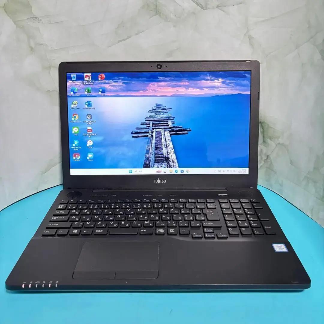 Webカメラ付‼お買い得富士通ノートPC★オフィス付！新品SSD＆メモリ8G