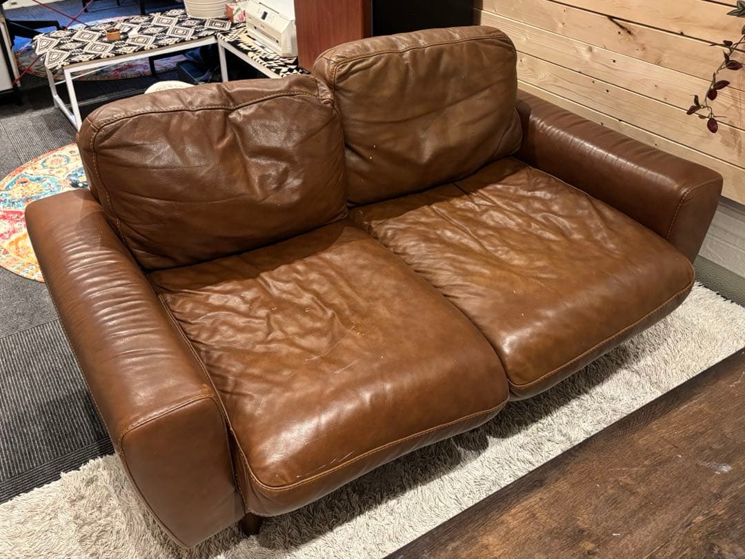 unicoブラウンレザー ソファセット　 ３人掛け２人掛け１人掛け