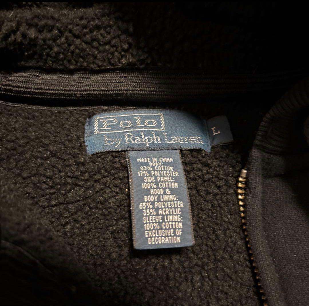 ポロ ラルフローレン ジップ パーカー ボア 古着 ワッペ