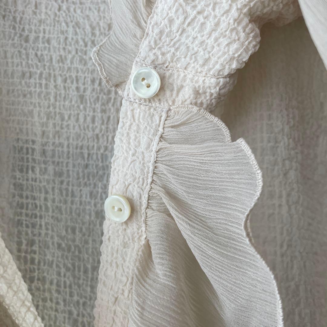 美品 23AW◆イエナ ボリュームカラーブラウス 長袖 ベージュ