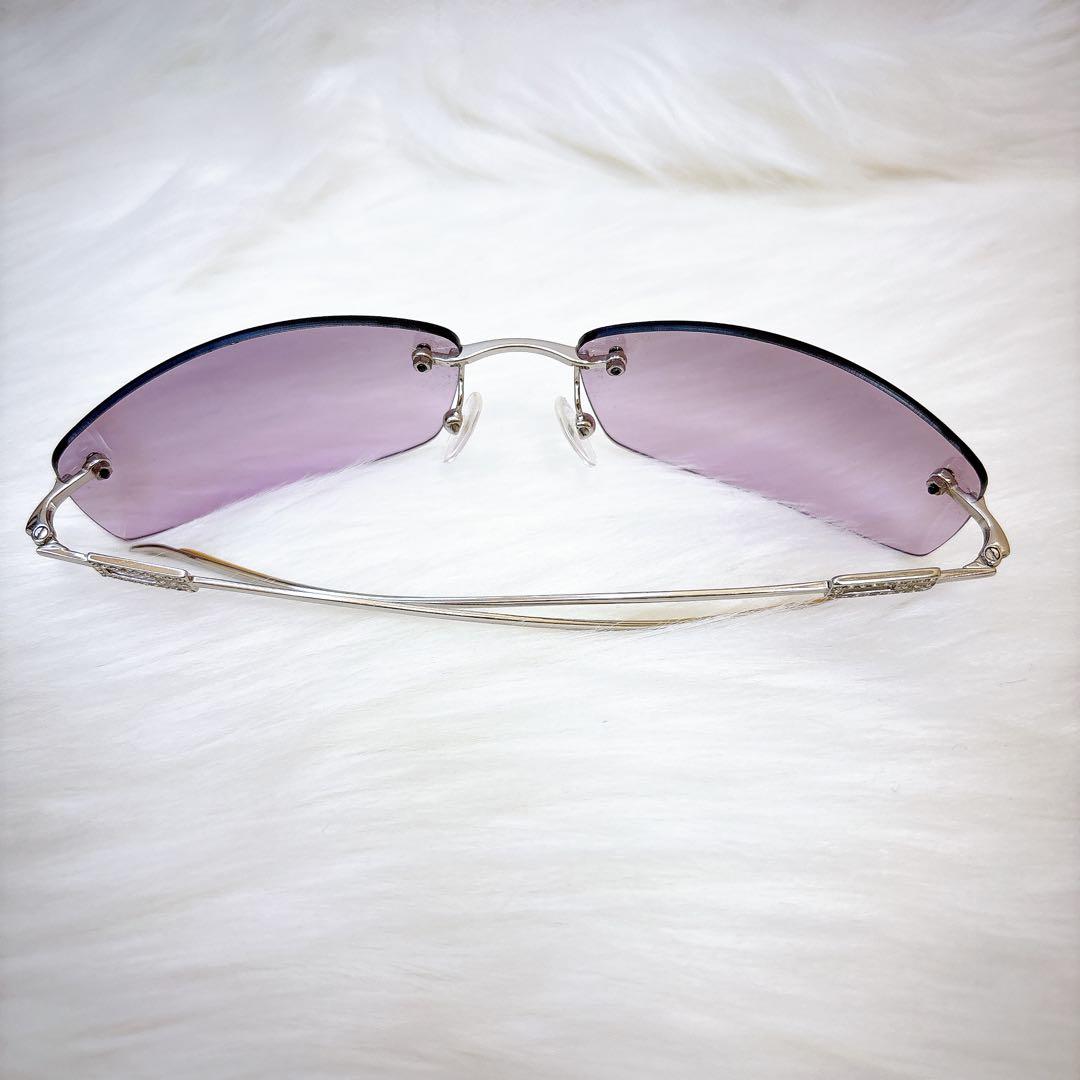 美品✨グッチ　サングラス　ラインストーン　ケース付き　リムレス　ラインストーン