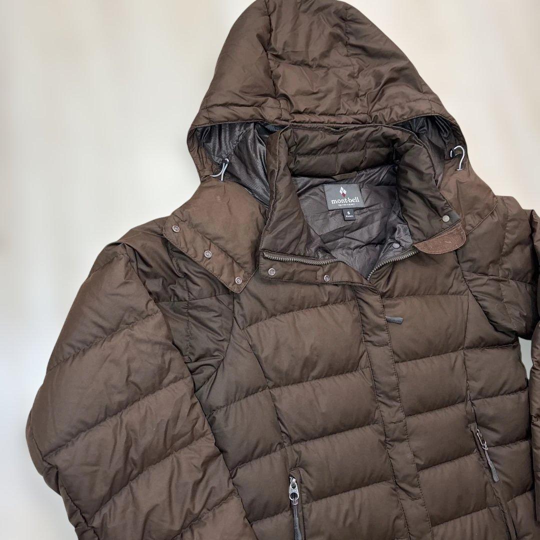 Montbell モンベルトラベルダウンコートロングダウン 茶色S