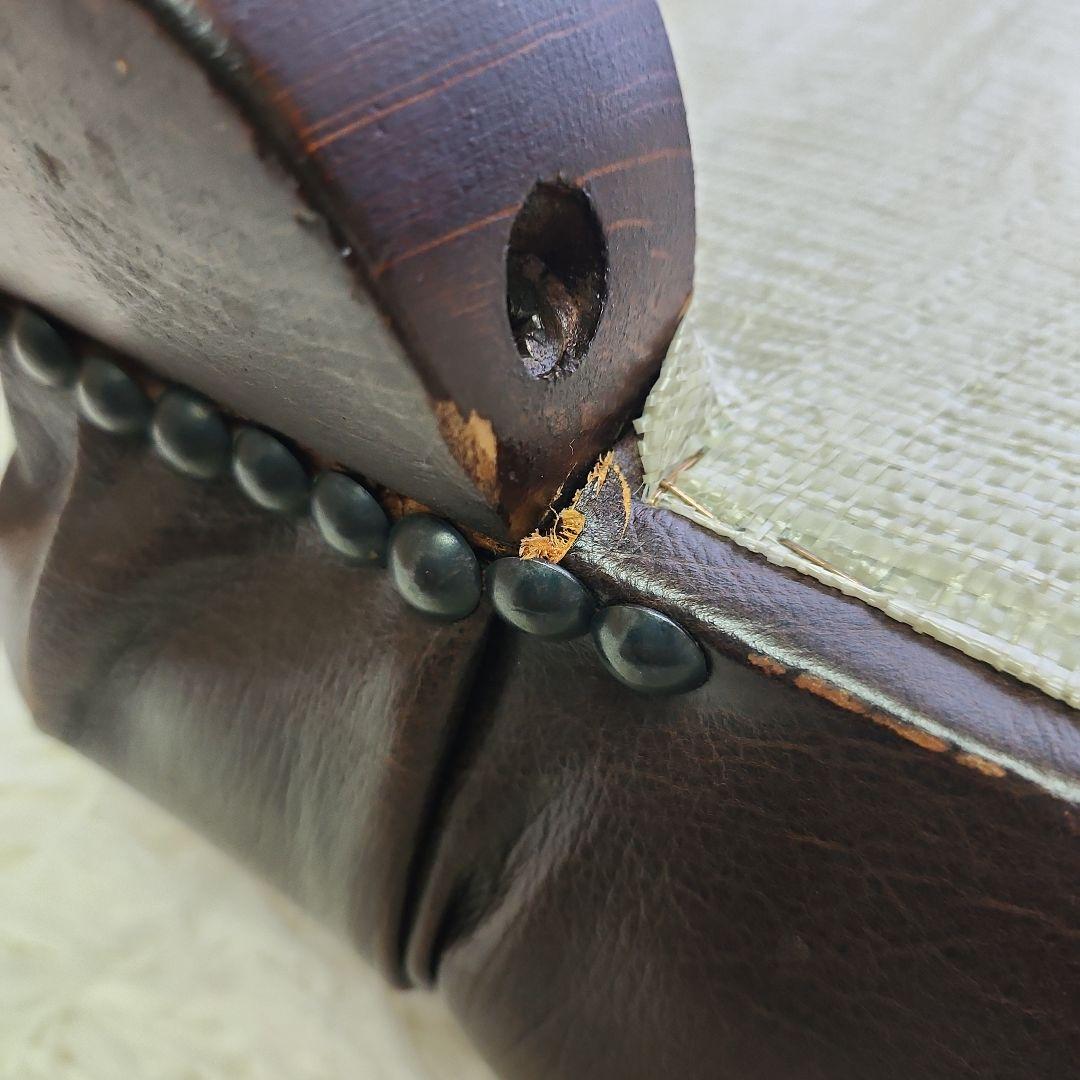 本革　 ブラウン　 オットマン　チェスターフィールド　イギリス　ヴィンテージ