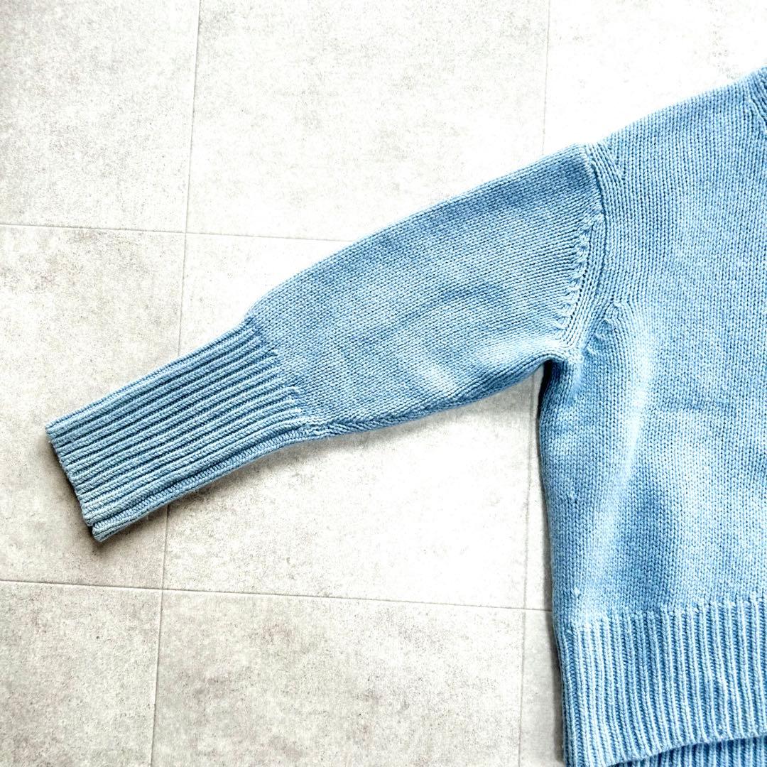 美品　ギャルリーヴィー ファインウール ハイネックプルオーバー 水色