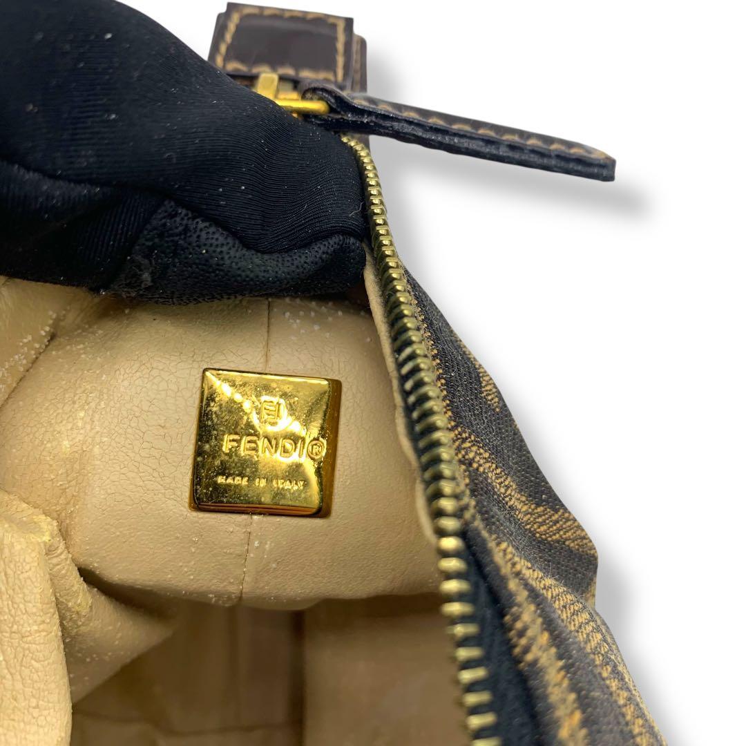 FENDI ズッカ柄　ハンドバッグ　バニティバッグ　キャンバス　レザー