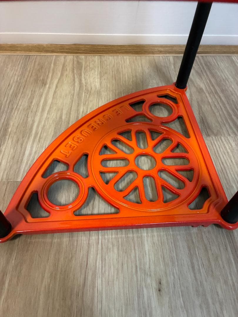 む*ぎ様 ルクルーゼ　ポットスタンド5段　Le Creuset オレンジ 鋳物ホ