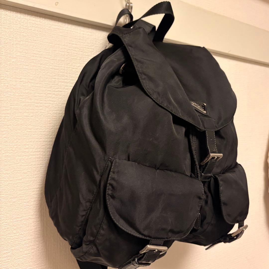 正規美品✨PRADA プラダ リュック バックパック ナイロン 三角ロゴ 黒