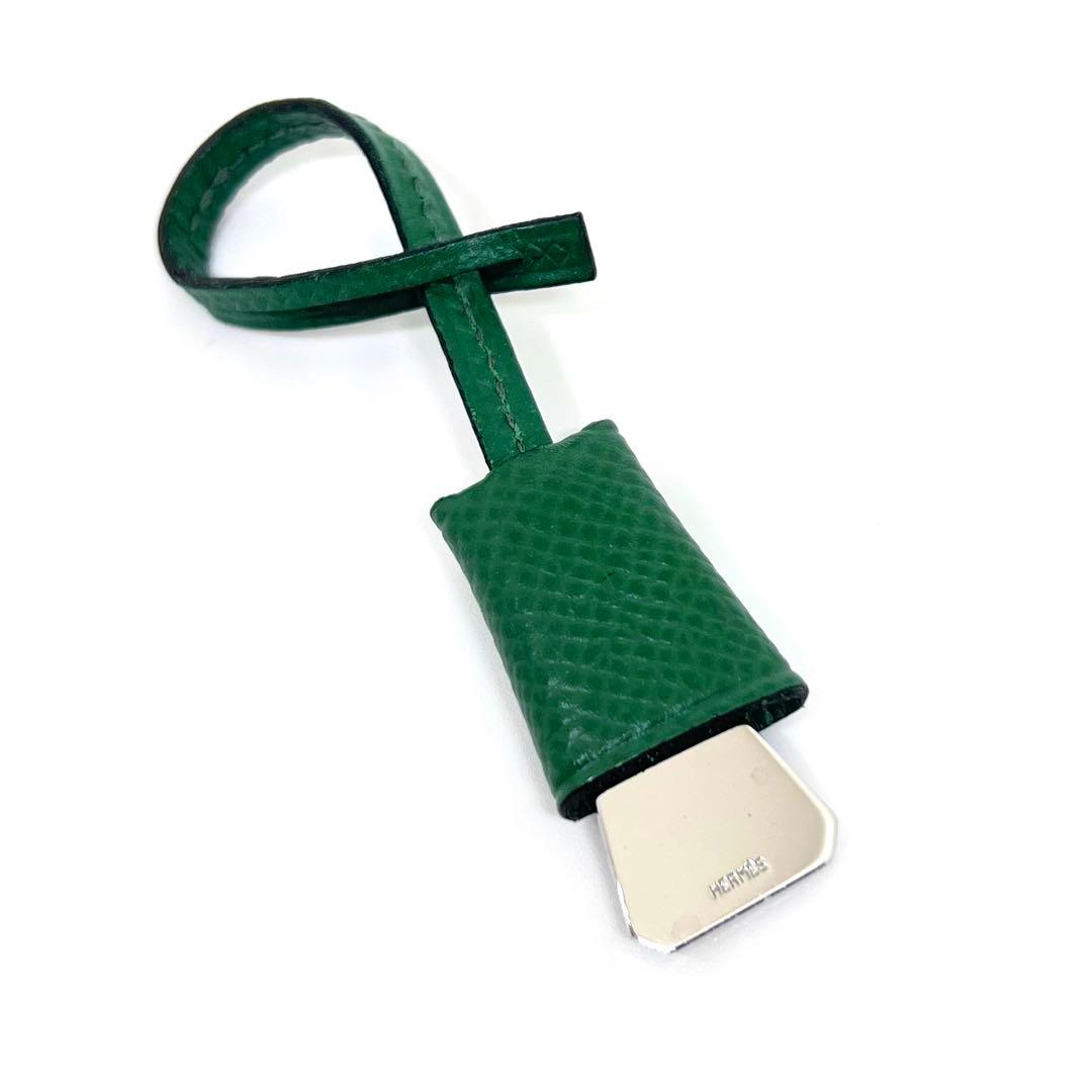 りんご✨HERMES エルメス ミニクロシェット バッグチャーム グリーン