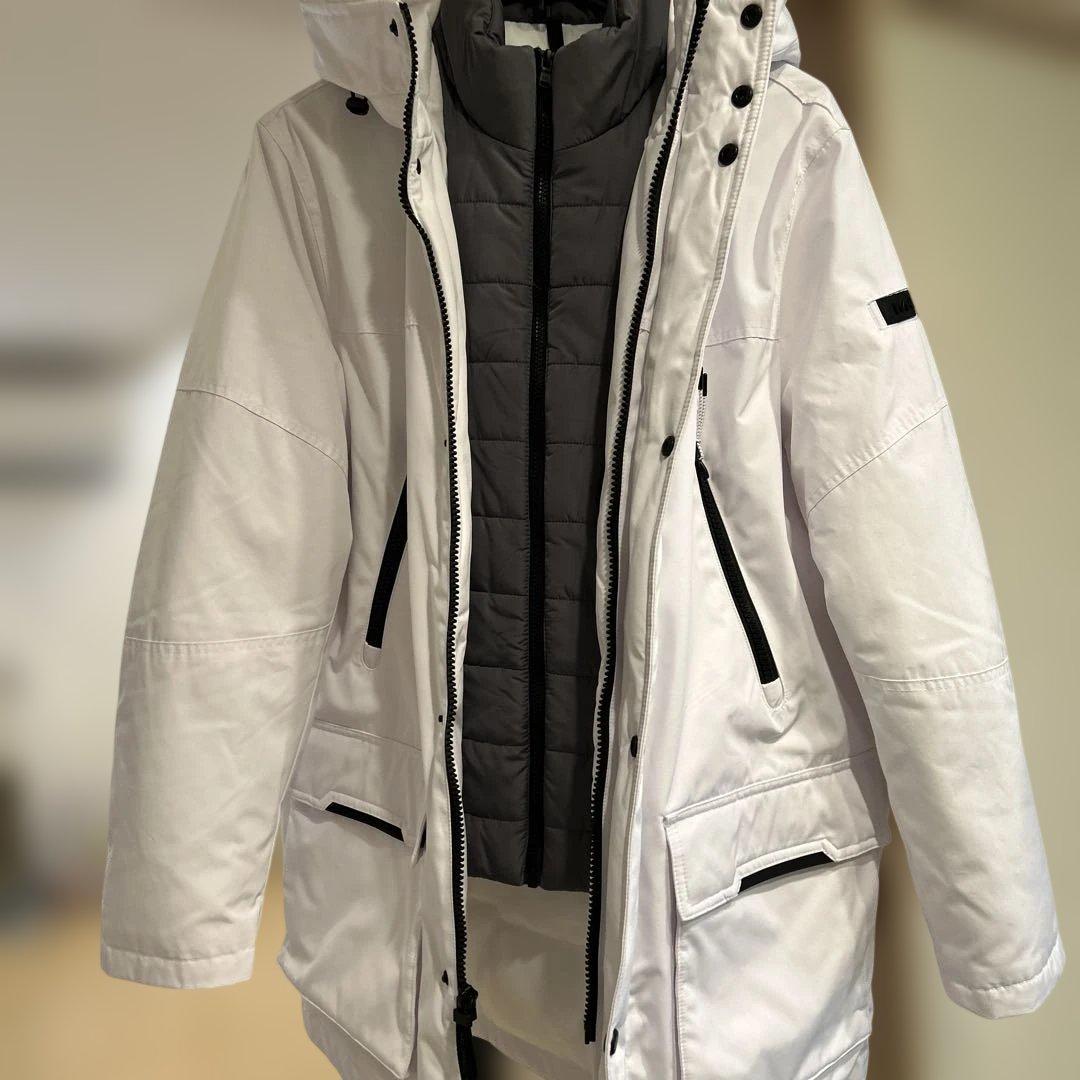 マイケルコース　コート ウーヴン フーディー メンズロングダウン　M（L）