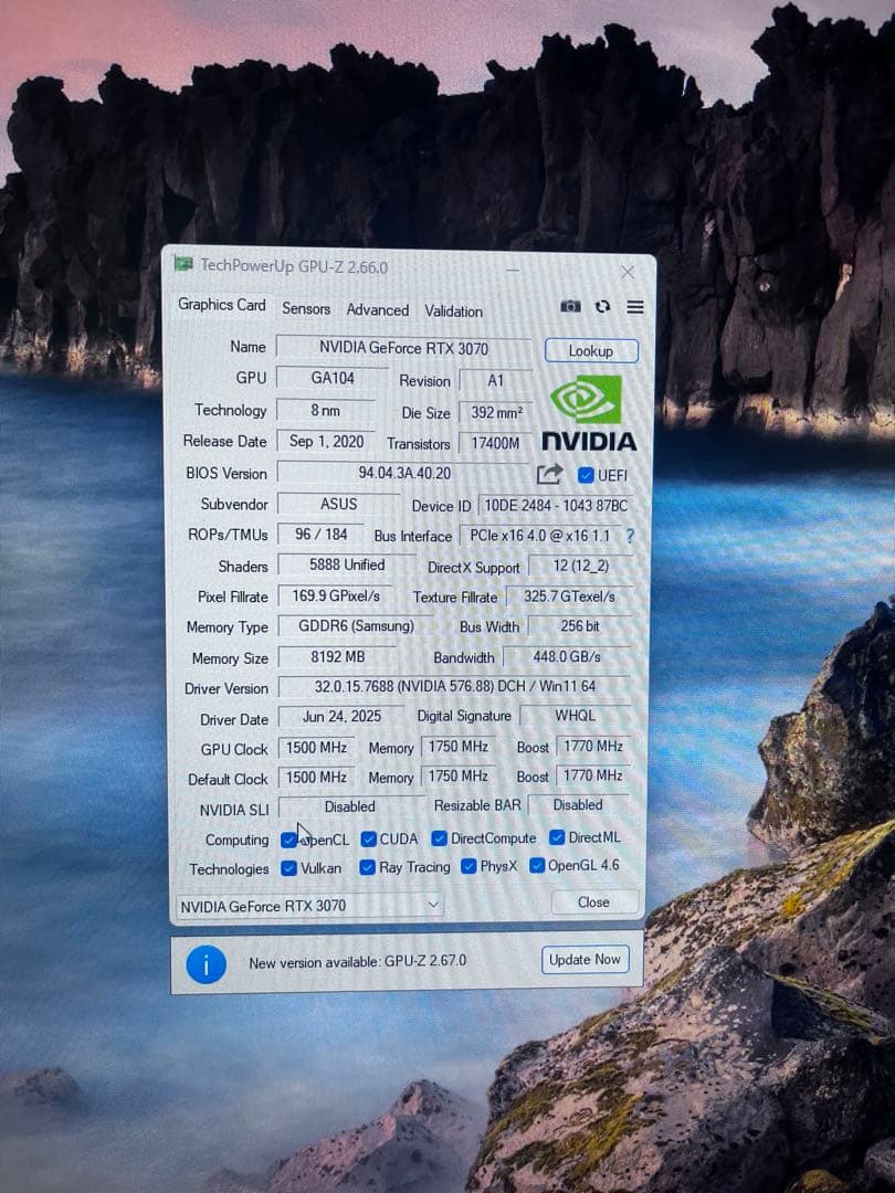 ASUS GeForce RTX グラフィックボード 3070 ジャンク