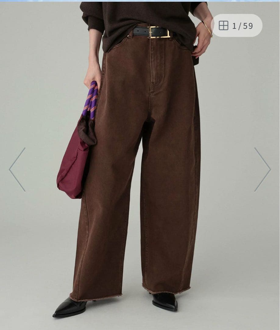 Babylonバレルレッグデニムパンツ34