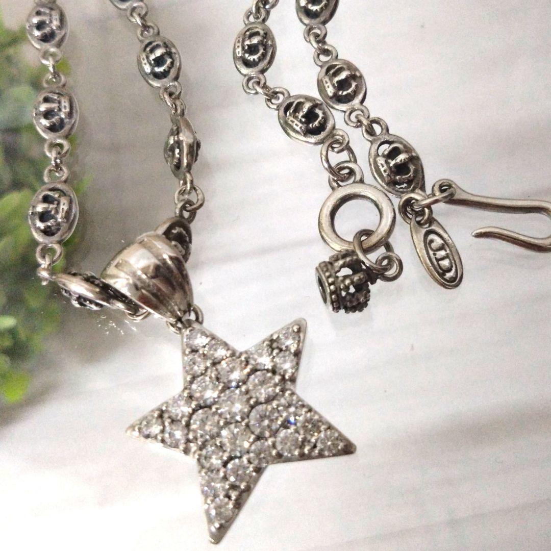 ジャスティンデービス　 STAR クリスタルペンダント　ネックレス　王冠チェーン