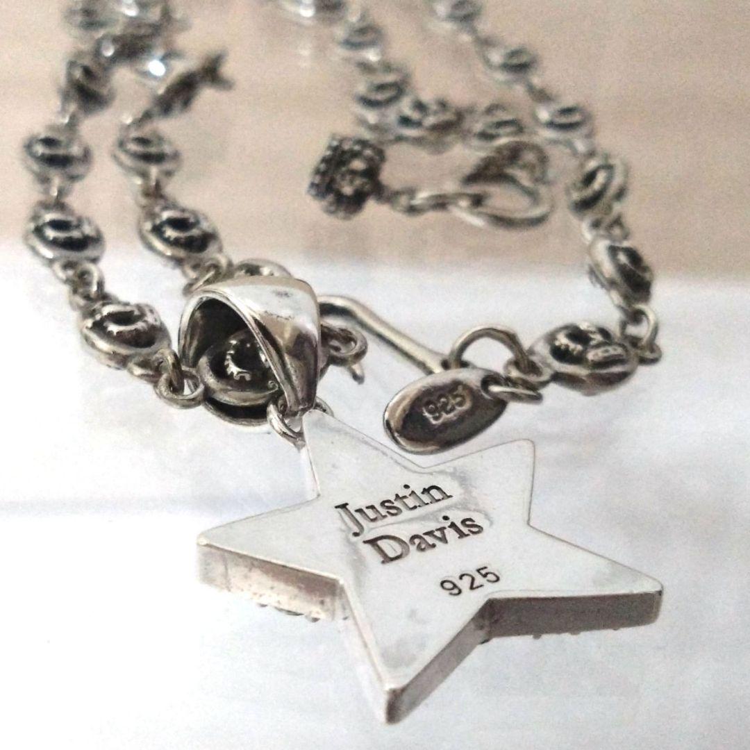 ジャスティンデービス　 STAR クリスタルペンダント　ネックレス　王冠チェーン
