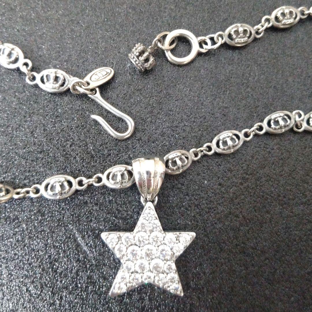 ジャスティンデービス　 STAR クリスタルペンダント　ネックレス　王冠チェーン