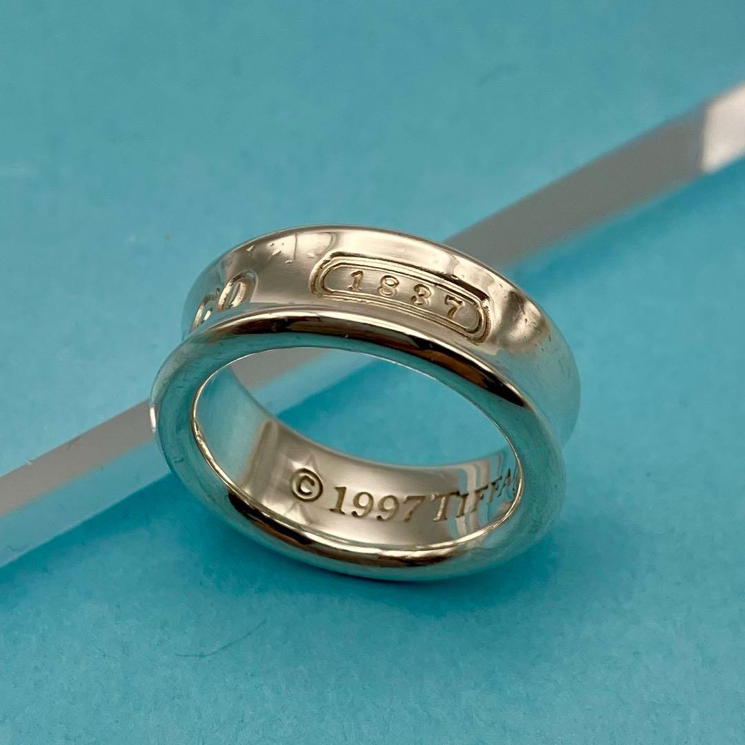 美品 TIFFANY＆Co ナローリング 1837 約8号 SV925 洗浄済