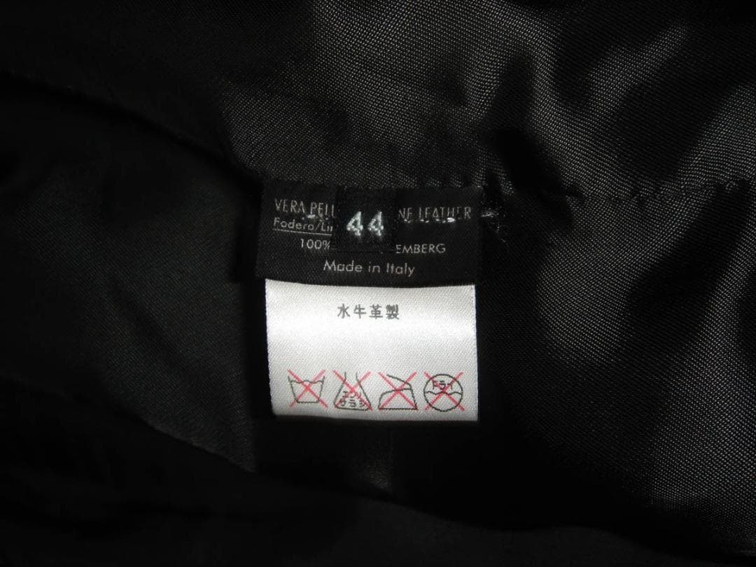 グッチ ライダース モーターサイクル レザー ジャケット 44 黒 革 ブラック