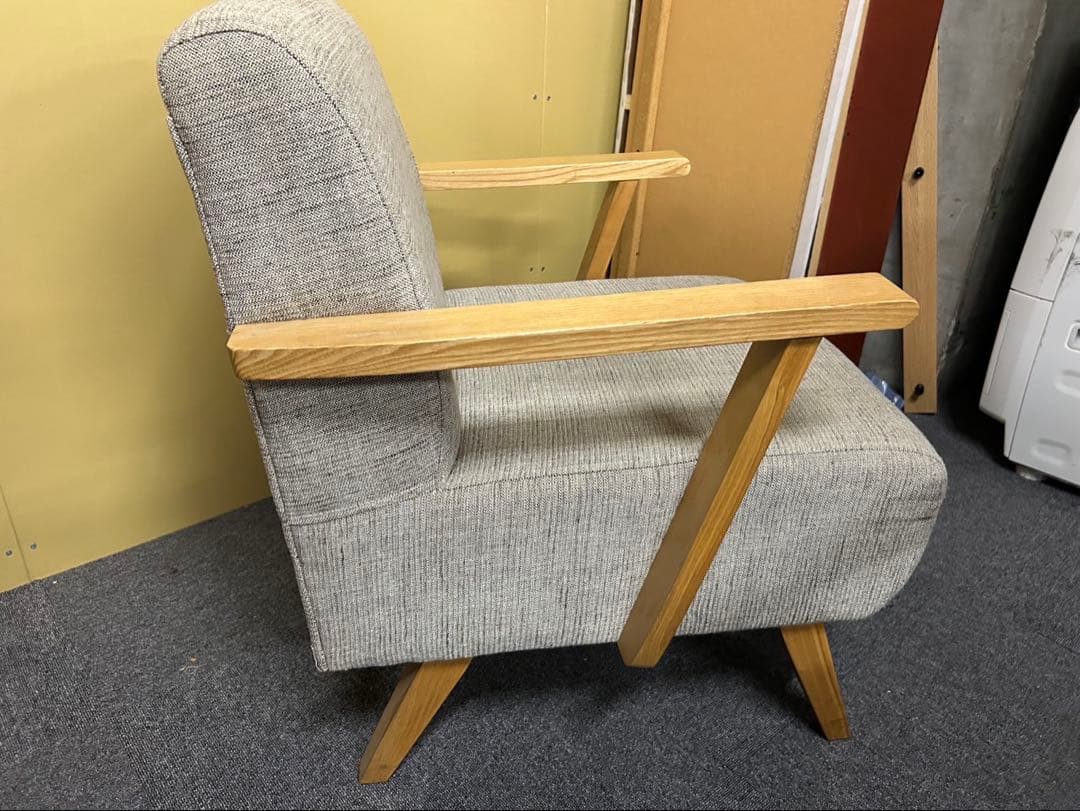 東谷 AZUMAYA モティ 北欧ソファ 1人掛け グレー　ファブリックチェア