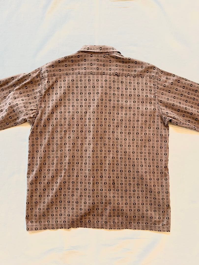 【激レア】60s コットン 総柄 シャツ ロカビリー セント柄 ヴィンテージ