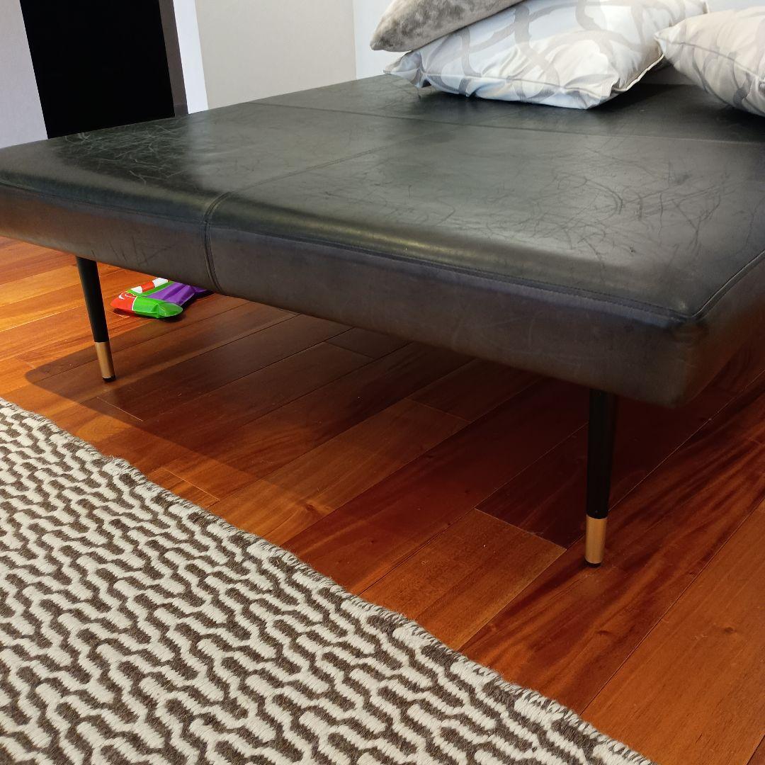 Nさん用【CONRAN刻印付】黒 本皮 オットマン　1m大きいサイズ