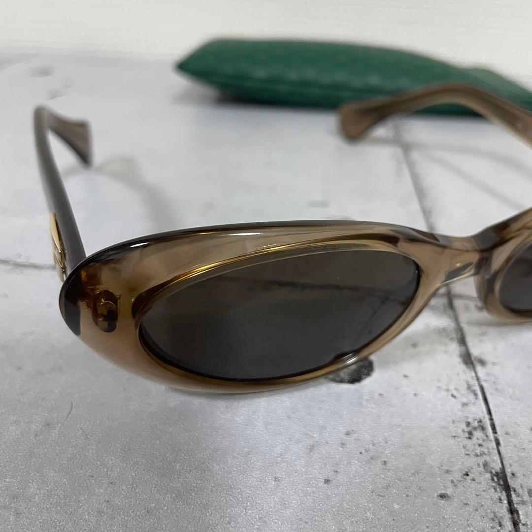 グッチ　Gロゴ　ヴィンテージ　サングラス　オーバル フルリム　クリアブラウン