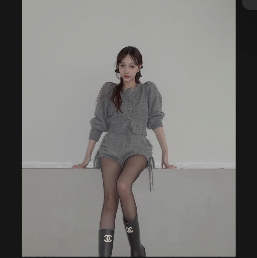 フロントクロスニットカーディガン+ショートパンツ　FICTIONTOKYO