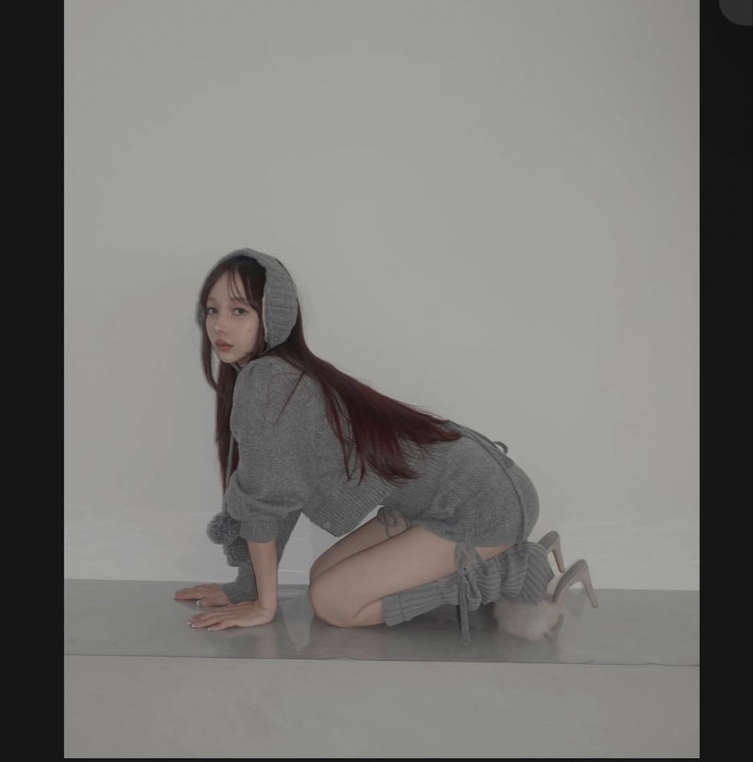 フロントクロスニットカーディガン+ショートパンツ　FICTIONTOKYO