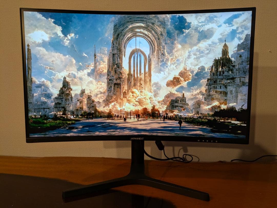 ジャパンネクスト ELED 27インチ 165Hz WQHD 曲面 モニター