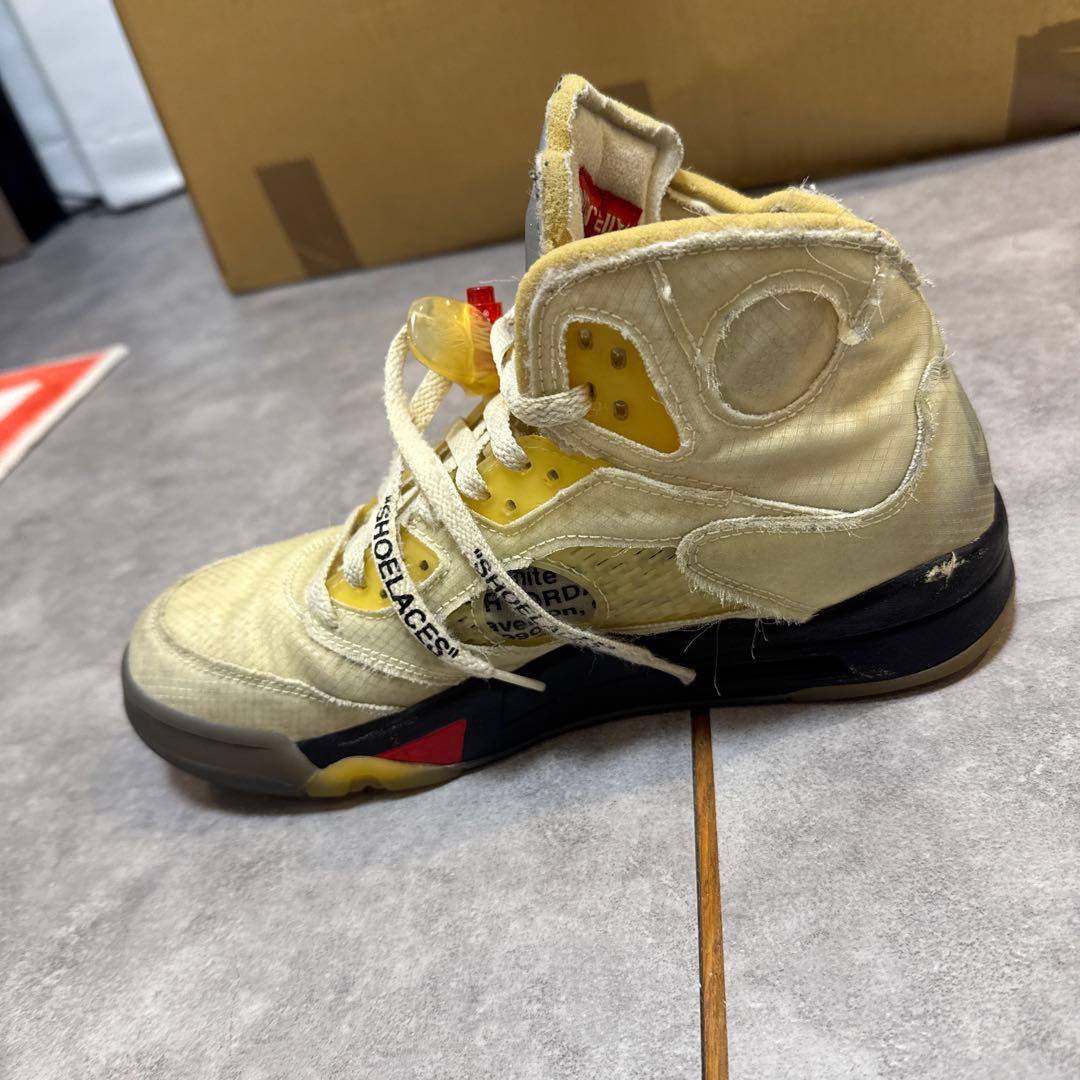 靴 NIKE air jordan5 OFF-WHITE Sail size27cm
