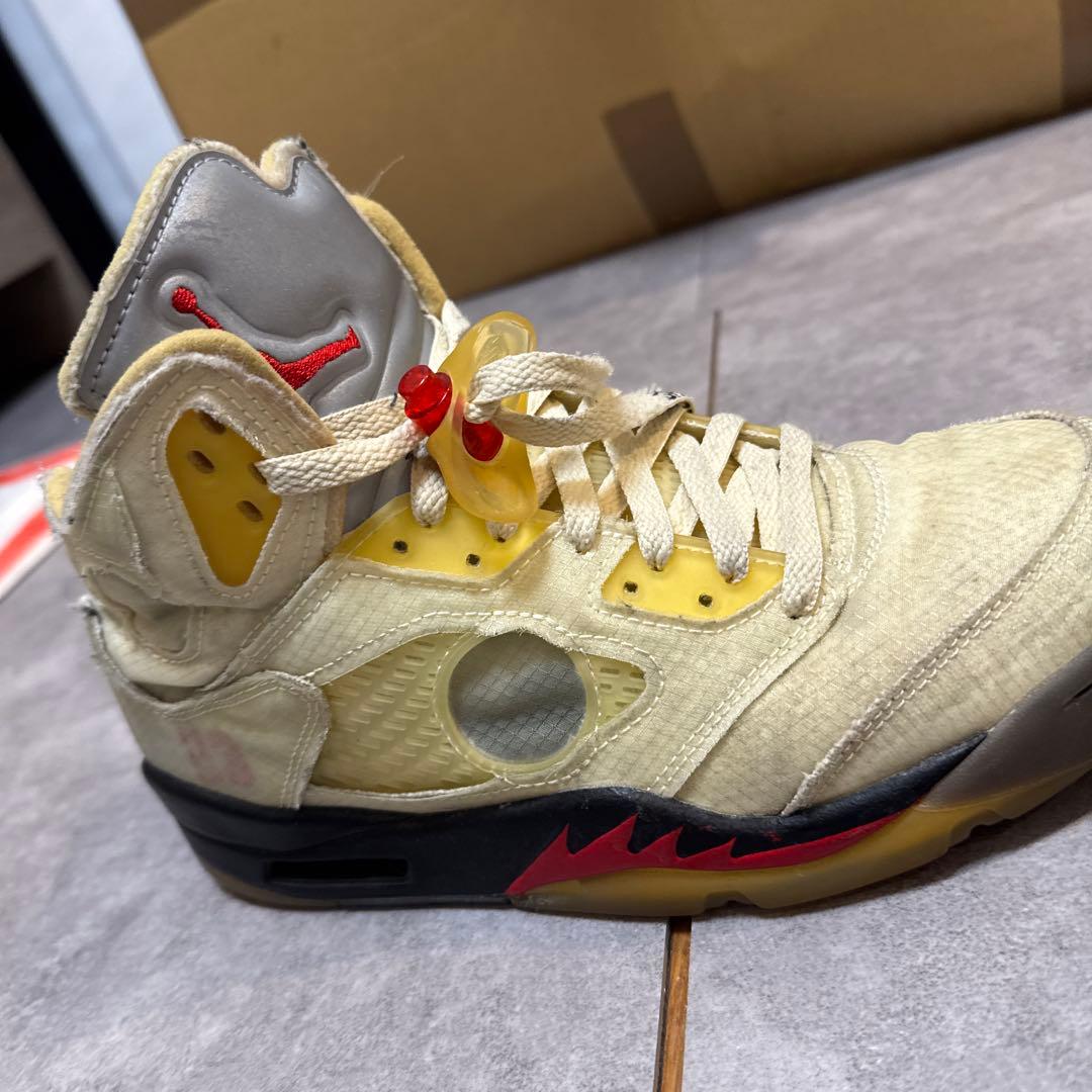 靴 NIKE air jordan5 OFF-WHITE Sail size27cm