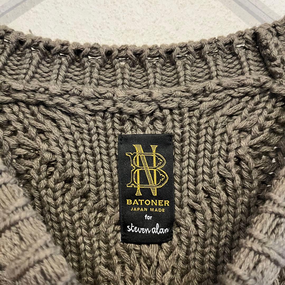 【美品】steven alan 別注 BATONER 21AW ケーブルニット