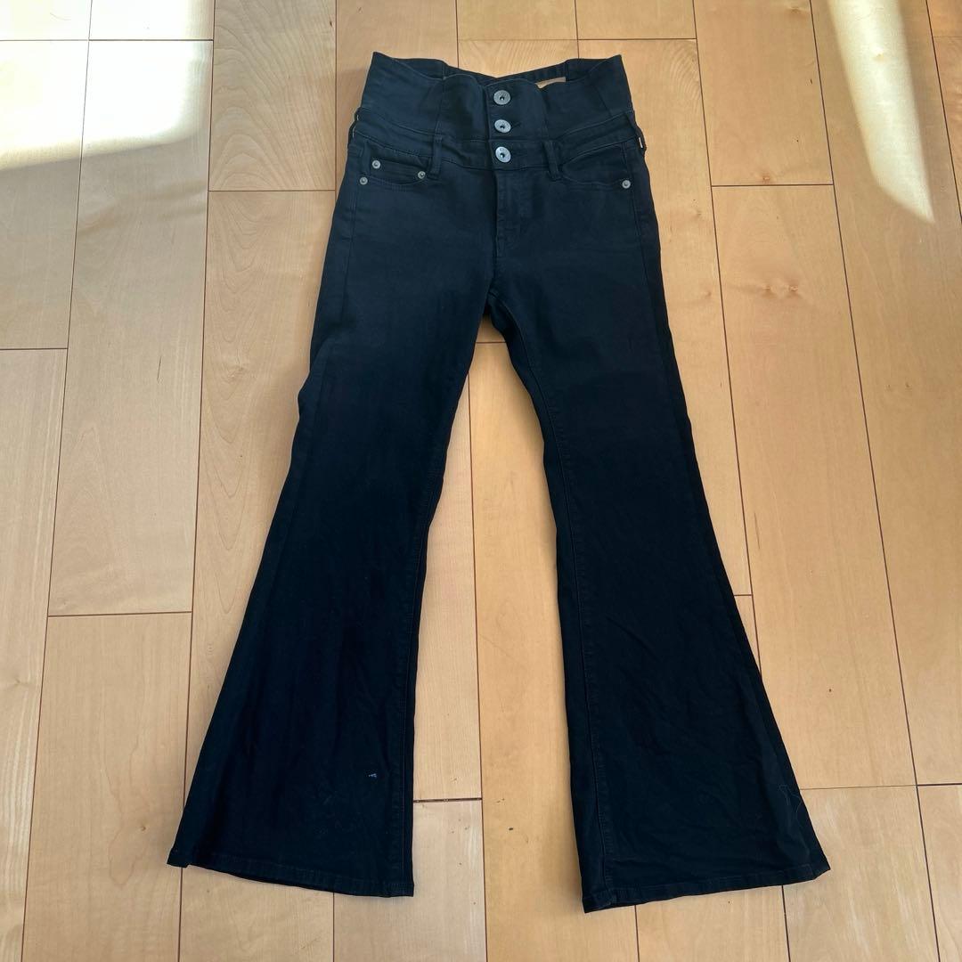 【GYDA】ハイウエストバッククロスフレアパンツ