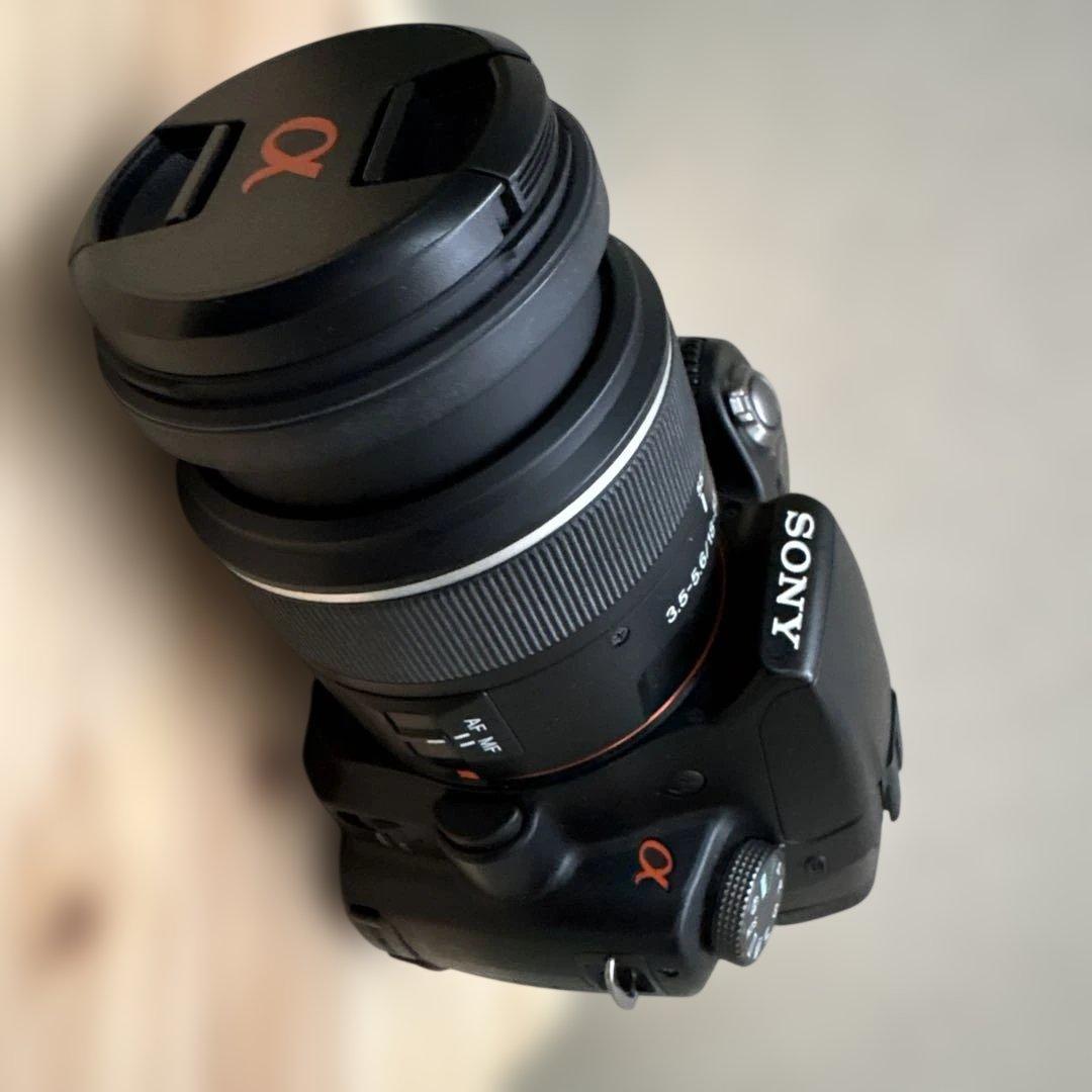 SONY α55 デジタル一眼レフカメラ SONY純正バック　α望遠レンズ付き