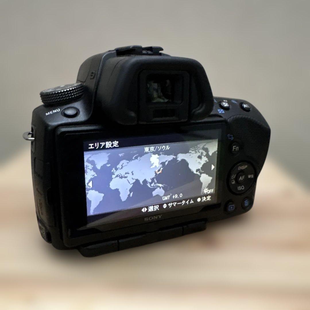 SONY α55 デジタル一眼レフカメラ SONY純正バック　α望遠レンズ付き