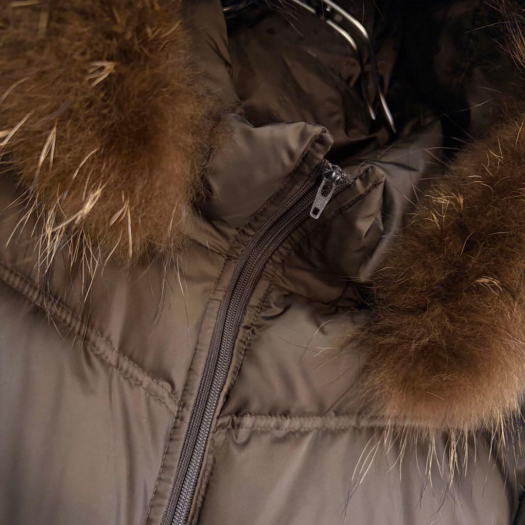 ☆大きいサイズ・3L☆組曲　ダウンジャケット　ラクーンファー　2way ブラウン