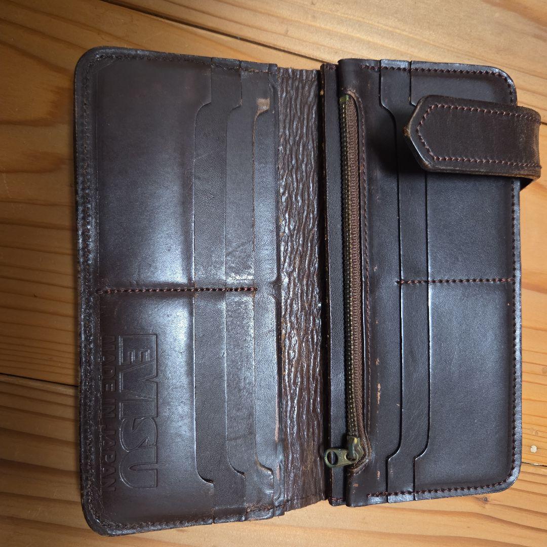 EVISU ブラウンレザー 長財布