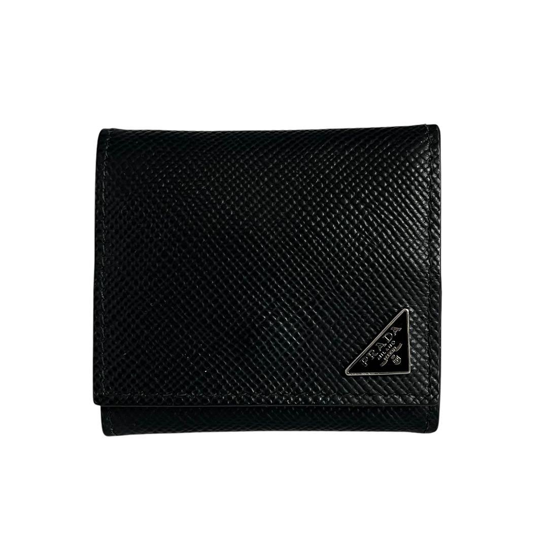 未使用級✨プラダ ケース 三角ロゴ サフィアーノレザー キュイール 黒