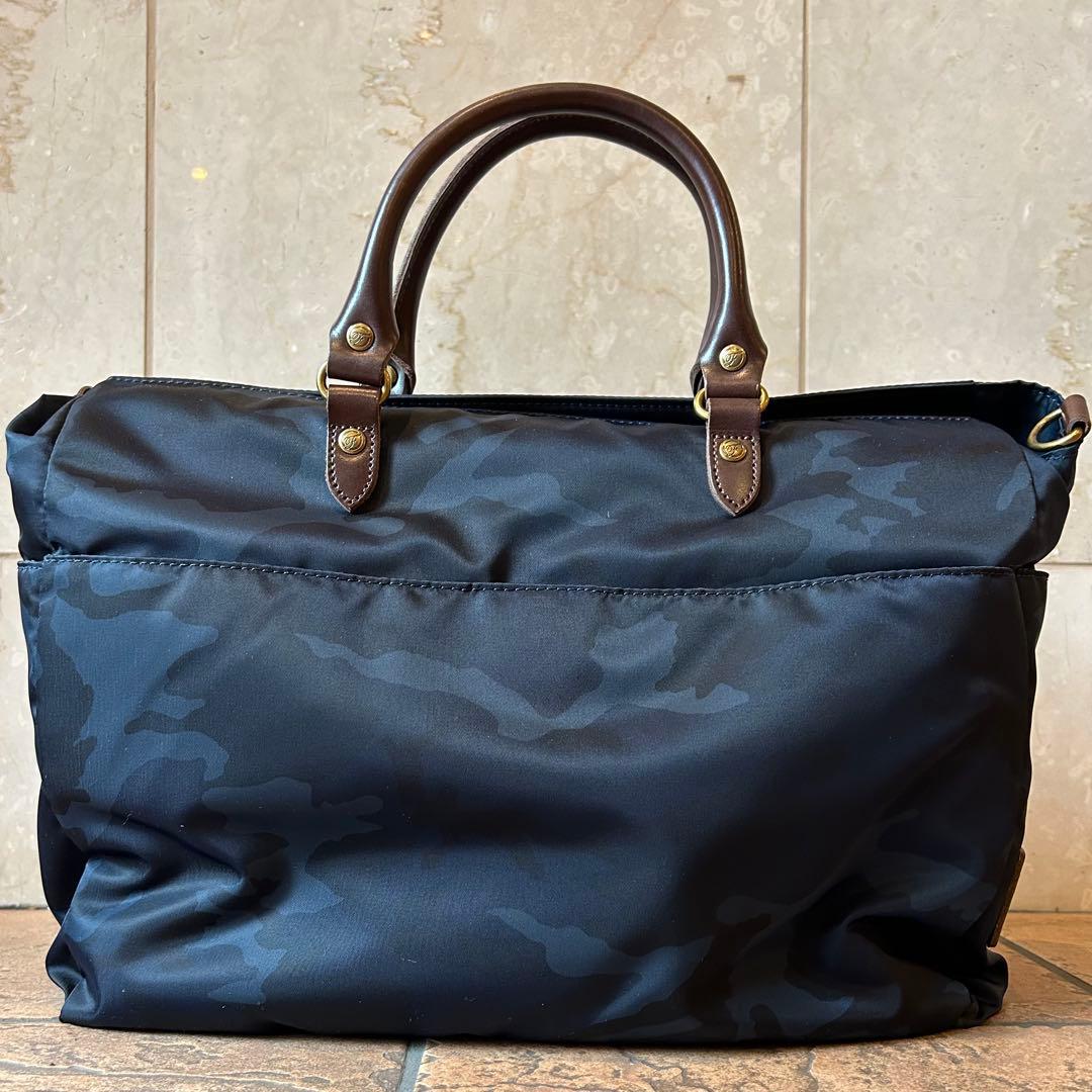 藤巻百貨店限定 FOLNA ビジネスバッグ ネイビー カモフラ 迷彩