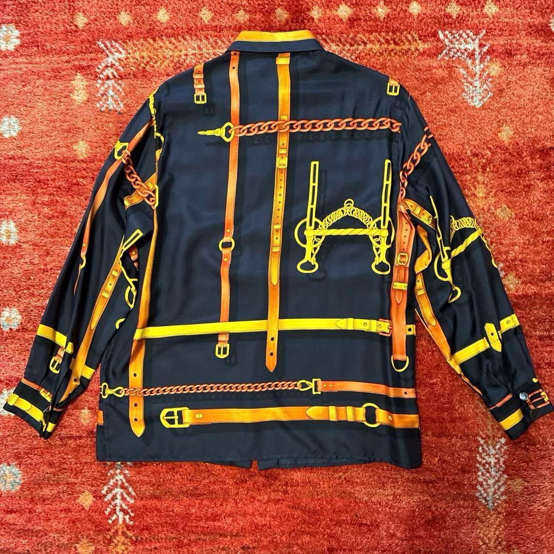 極美品/希少　GUCCI トムフォード期　ホースビット シルクシャツ ベルト柄