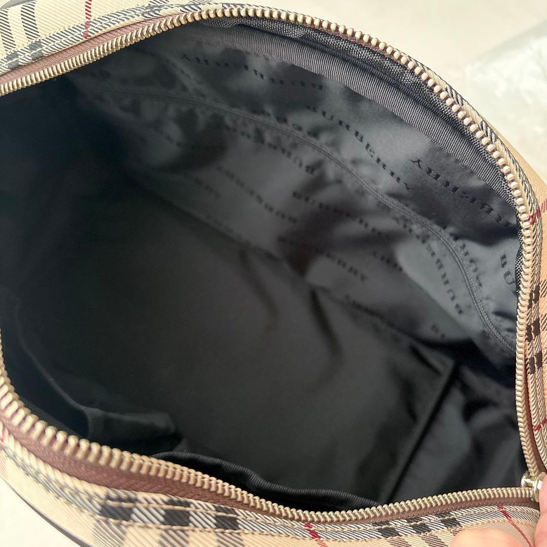 美品 BURBERRY ノバチェック ミニ ボストンバッグ ロゴプレート