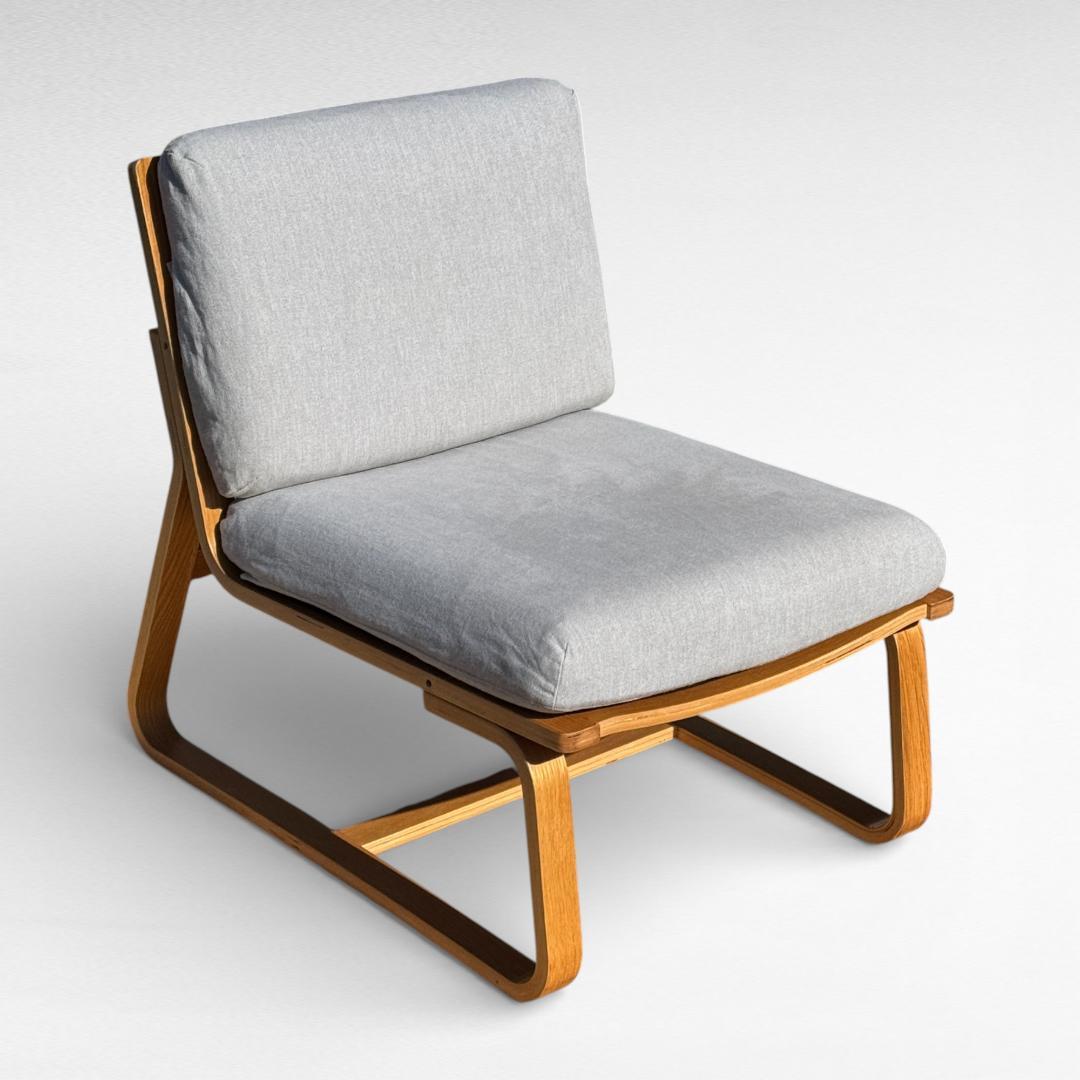 無印良品 ソファチェア オーク材 デニムカバー