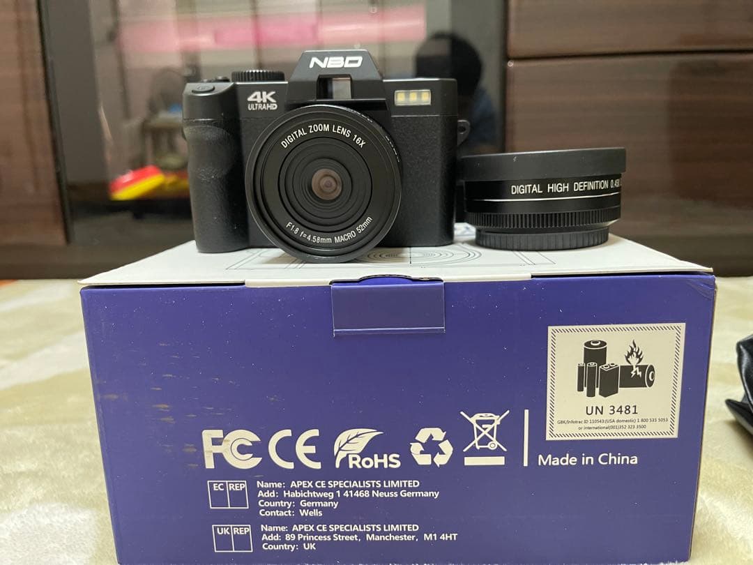 NBD 4K ビデオカメラ 48MP 60fps 32GB Wi-Fi