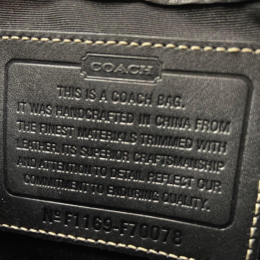 美品✨コーチ ショルダーバッグ F70078 ヘリテージ　シグネチャー ブラック