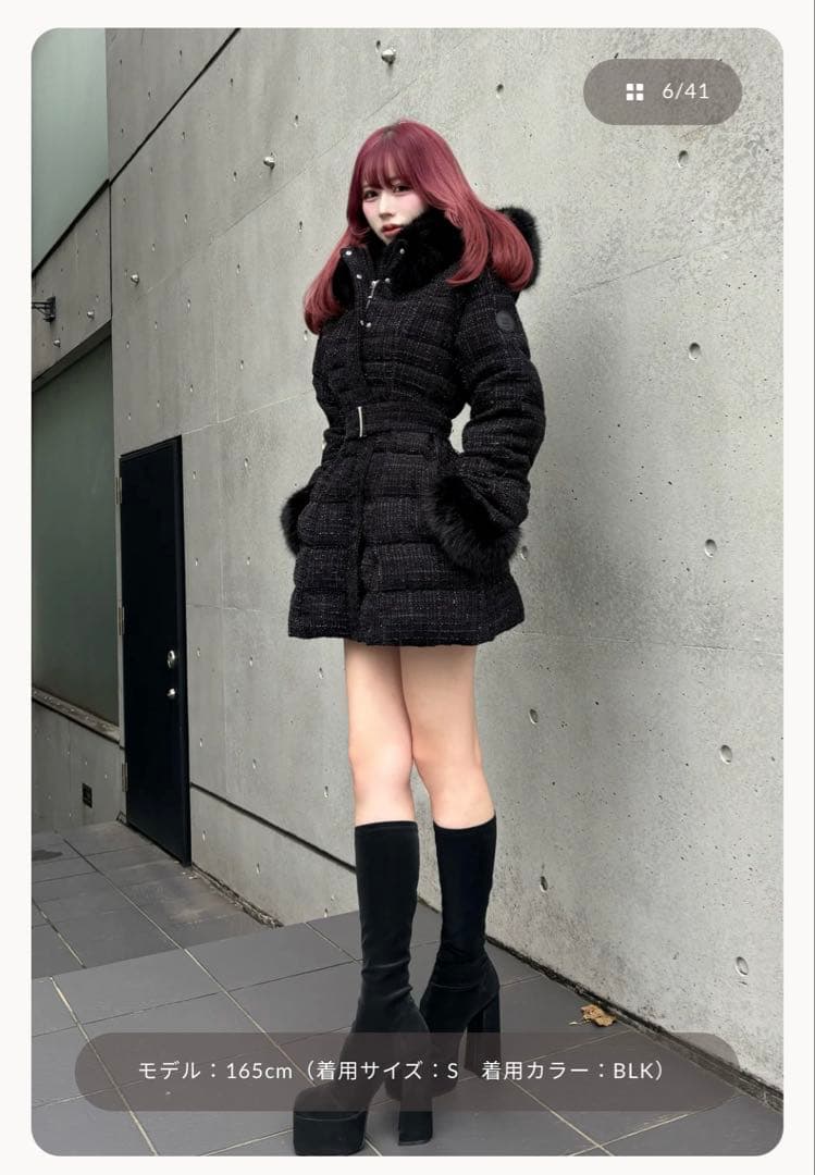 Darich レディミディツイードダウンコート FL