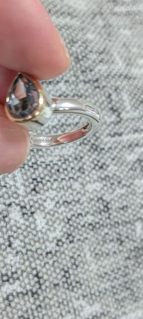 K10　シルバー925 　agete　ブルートパーズコンビリング