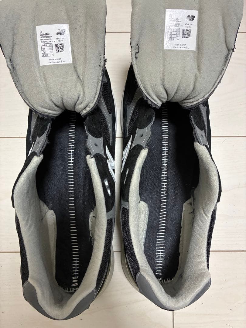 New Balance U992 BK 26.5cm（2025年）