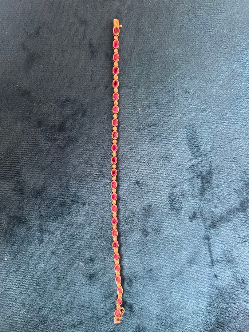 k18 ブレスレット　テニスブレスレット　ダイヤ　ルビー　メンズ　サファイア